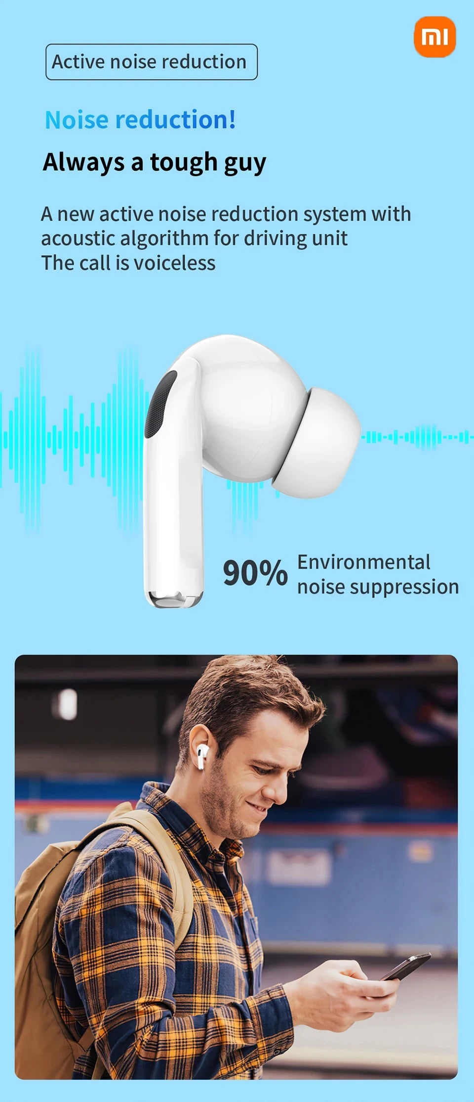 Redmi ANC Wireless In-Ear Headphones – Bluetooth 5.2 HiFi Earbuds for Gaming & Sports