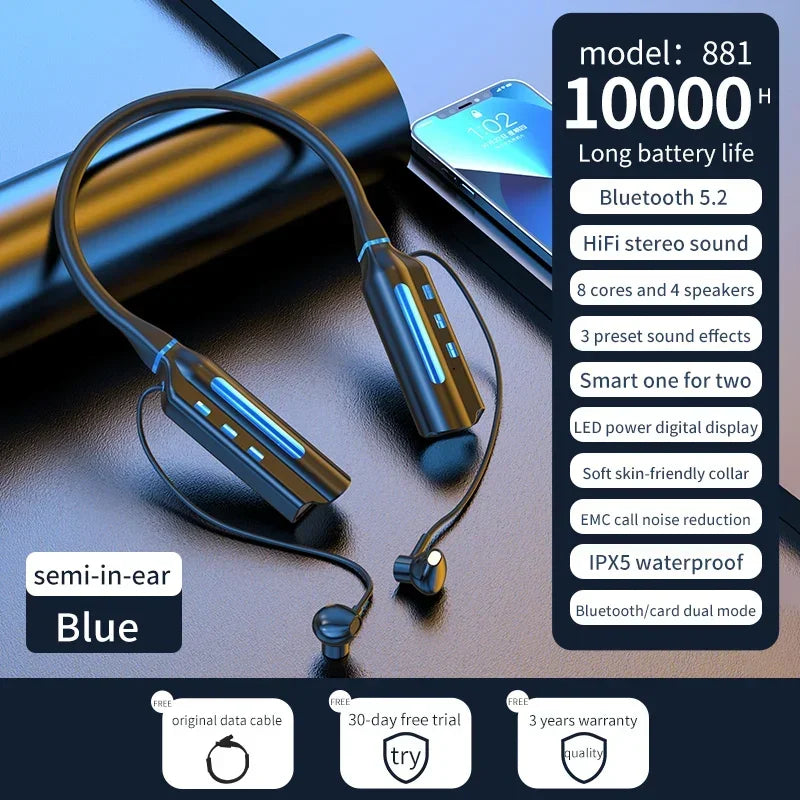 Luxuglow Wireless In-Ear – 10000mAh Noise Cancelling Bluetooth