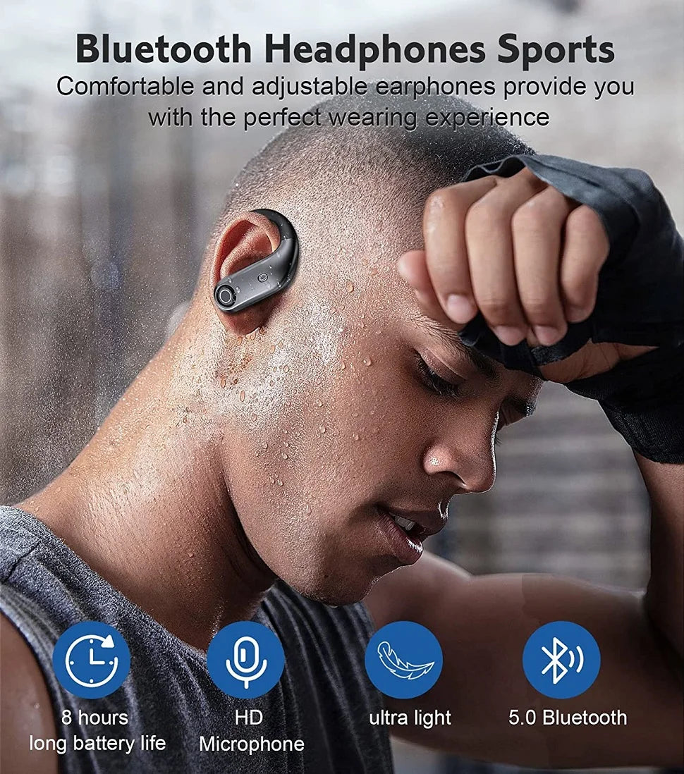 GDLYL Bluetooth 5.0 Ear Hook Earbuds – 48H Play, Wireless Charging