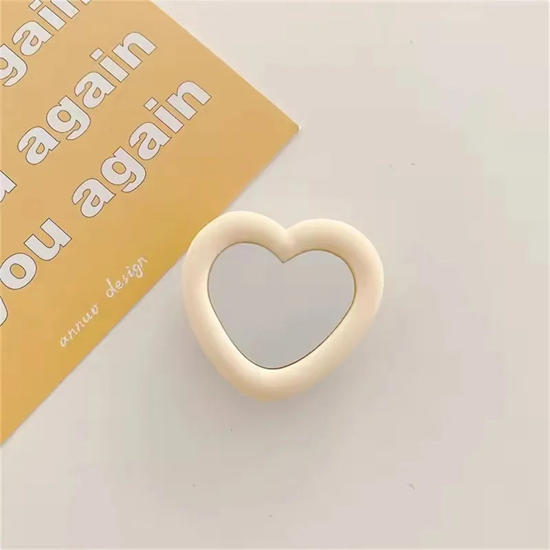 3D Heart Mirror Phone Stand – Cute Silicone Grip & Kickstand for All Smartphones – phone-case