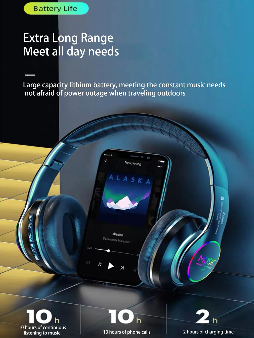 T-WOLF Wireless Bluetooth Headset with Mic | 4H Playtime