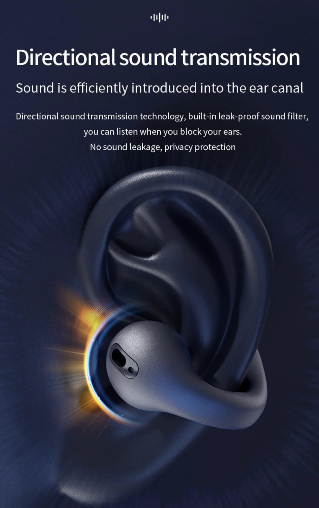 BUNKIMX A02 Wireless Ear Hook Earbuds — Bluetooth 5.1, Sport Fit
