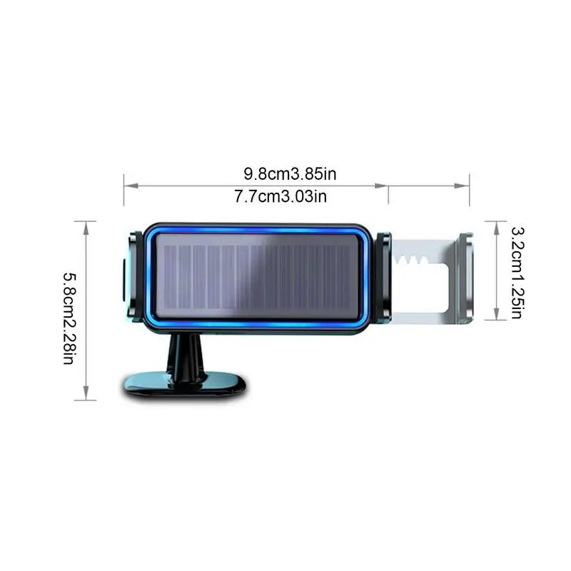 Solar Auto-Clamping Car Phone Mount – Smart Sensor, Silent Motor, No Charging Needed