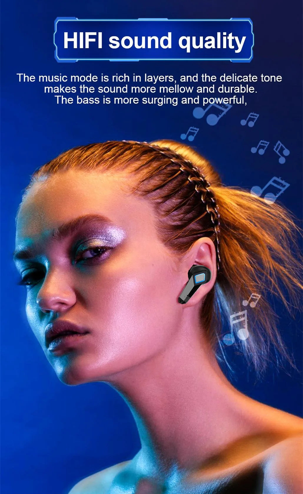 PloutoRich Bluetooth 5.0 Gaming Earbuds – Dual Mode, LED
