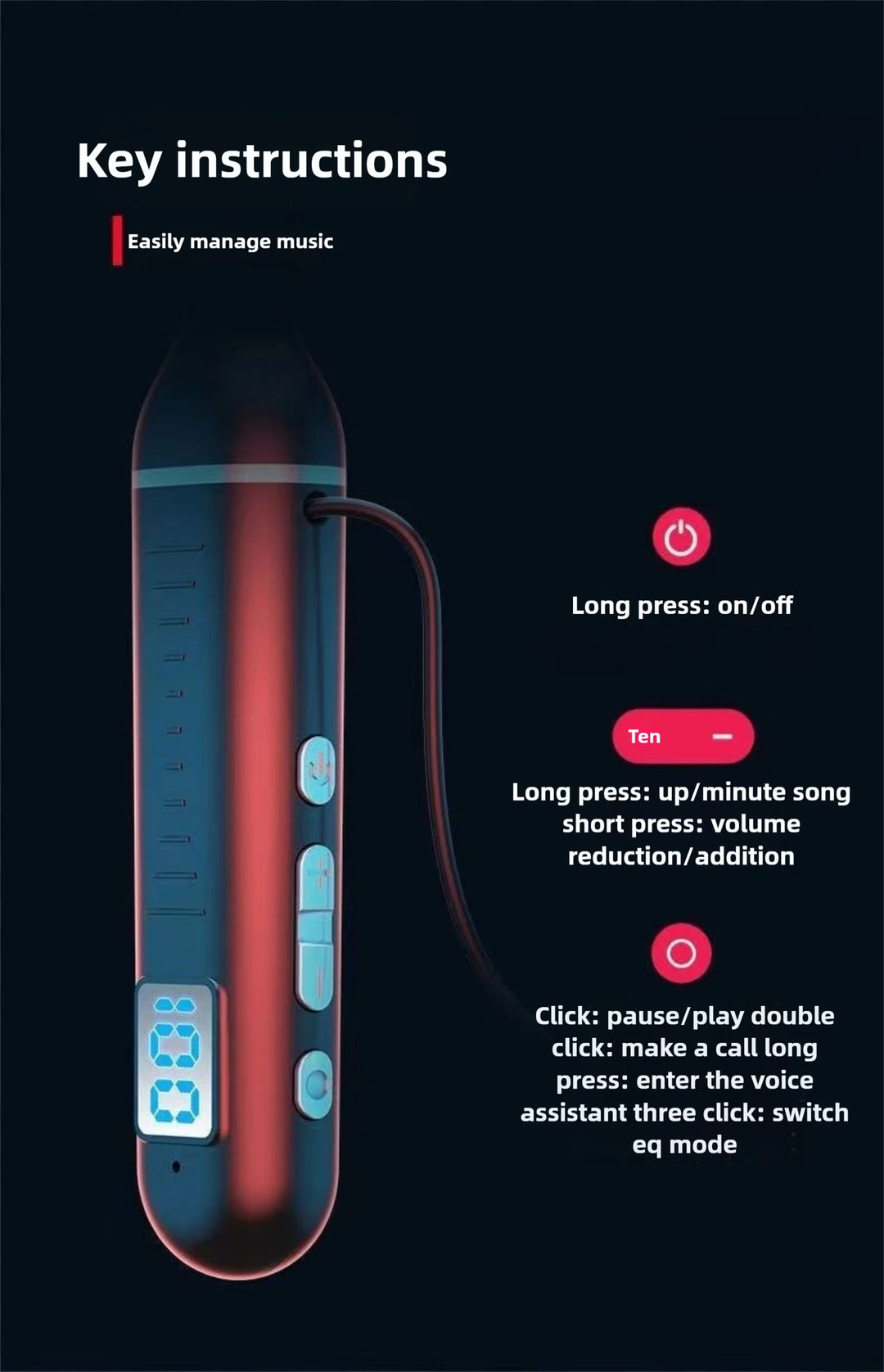DIXSG Bluetooth 5.2 Neckband – HiFi, LED Display, Waterproof