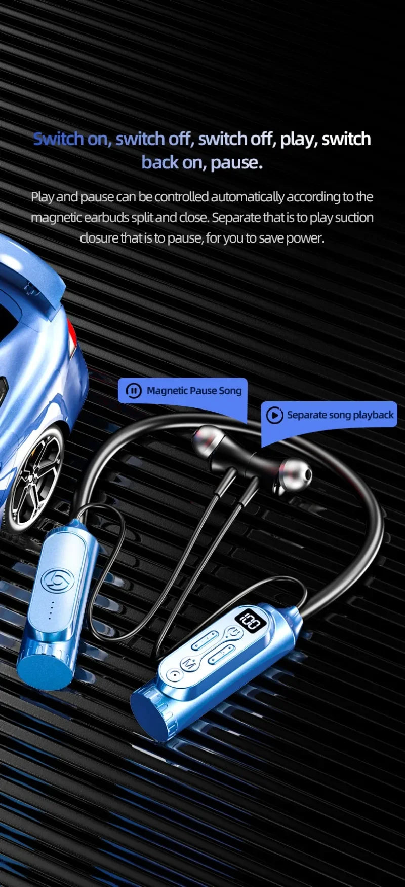 Luxuglow Bluetooth 5.3 Neckband – ANC, 12000mAh, IPX7