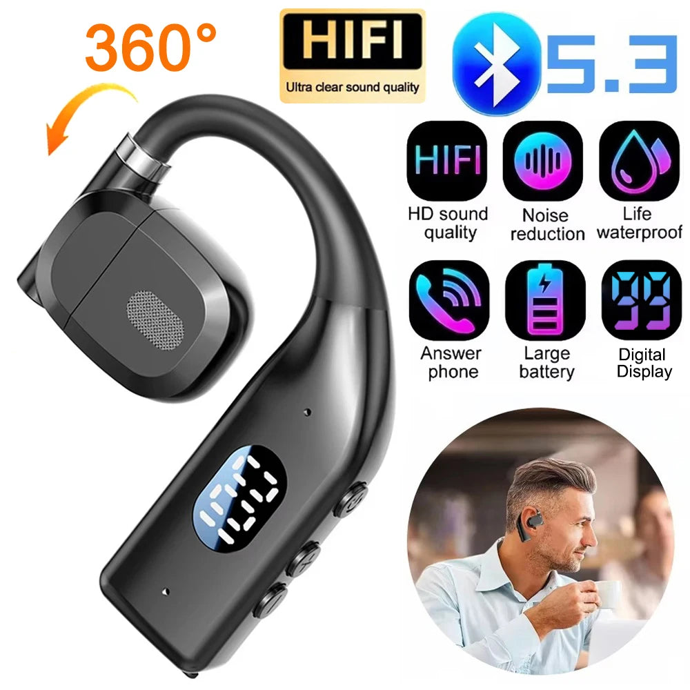 AideeMaster Air Conduction Headset – Bluetooth 5.3, 15H Battery, ANC