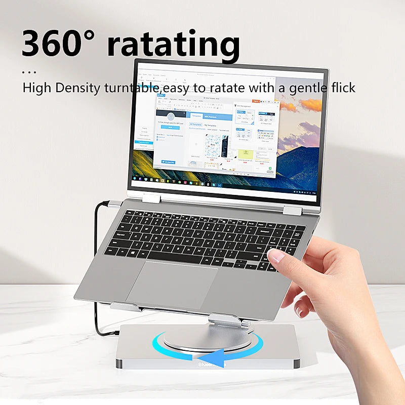 Blueendless 10-in-1 USB-C Laptop Stand Hub with HDMI, PD 100W & Ethernet