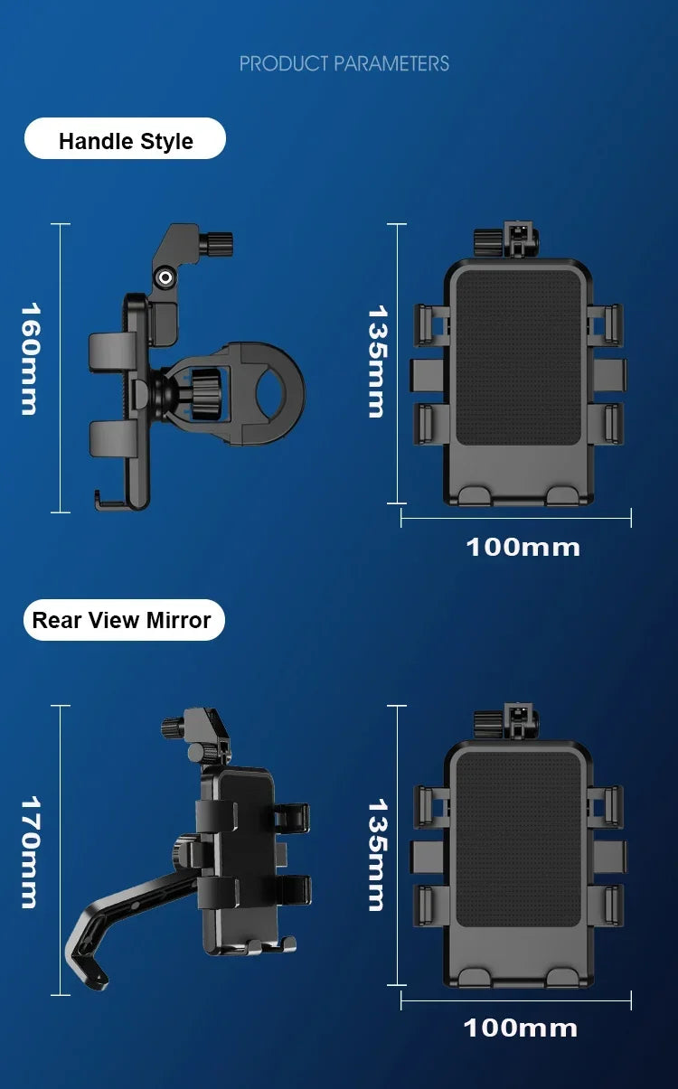 VIKEFON Motorcycle Phone Holder with Rainproof Sunshade – Universal Handlebar Mount