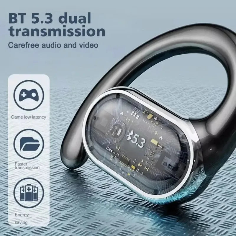 VYOPBC X91 Bluetooth 5.3 Ear Hook Earphones – Noise Cancelling & Mic