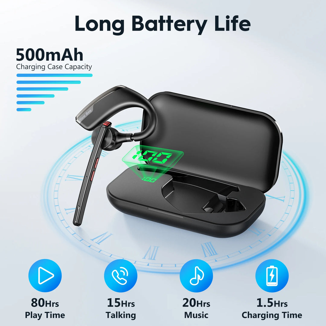 New Bee M51 Bluetooth Headset – Dual-Mic Noise Cancelling, 60H
