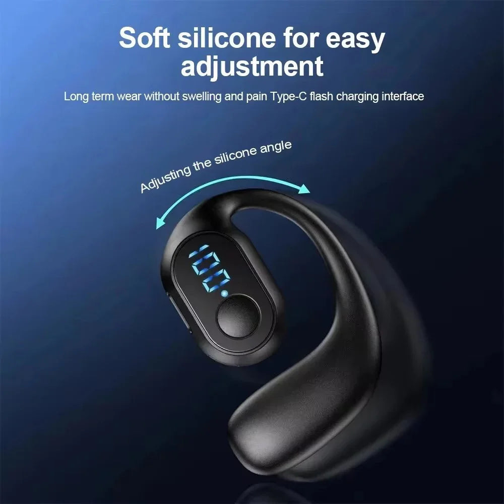 CUGUU Bluetooth 5.4 Ear Hook Headset – Single Ear, HiFi, Waterproof