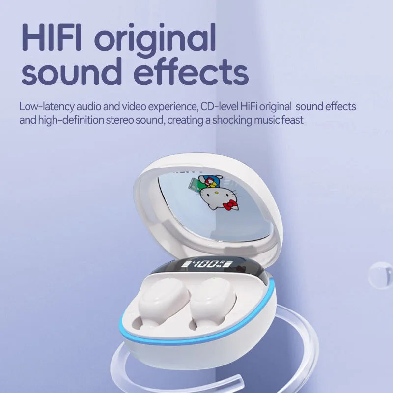 Hello Kitty TWS Earphones – Bluetooth 5.3, ANC, Waterproof