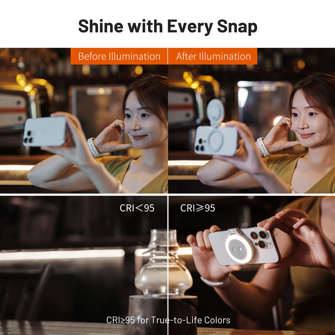 PGYTECH Magnetic Fill Light – Ultra-Thin LED for iPhone, MagSafe & Content Creators