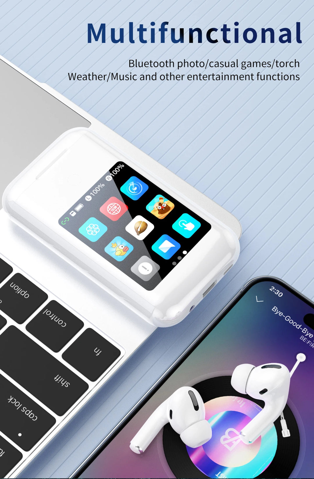 SIMSONLAB TWS Bluetooth 5.3 – 8000mAh Power Bank & MP4