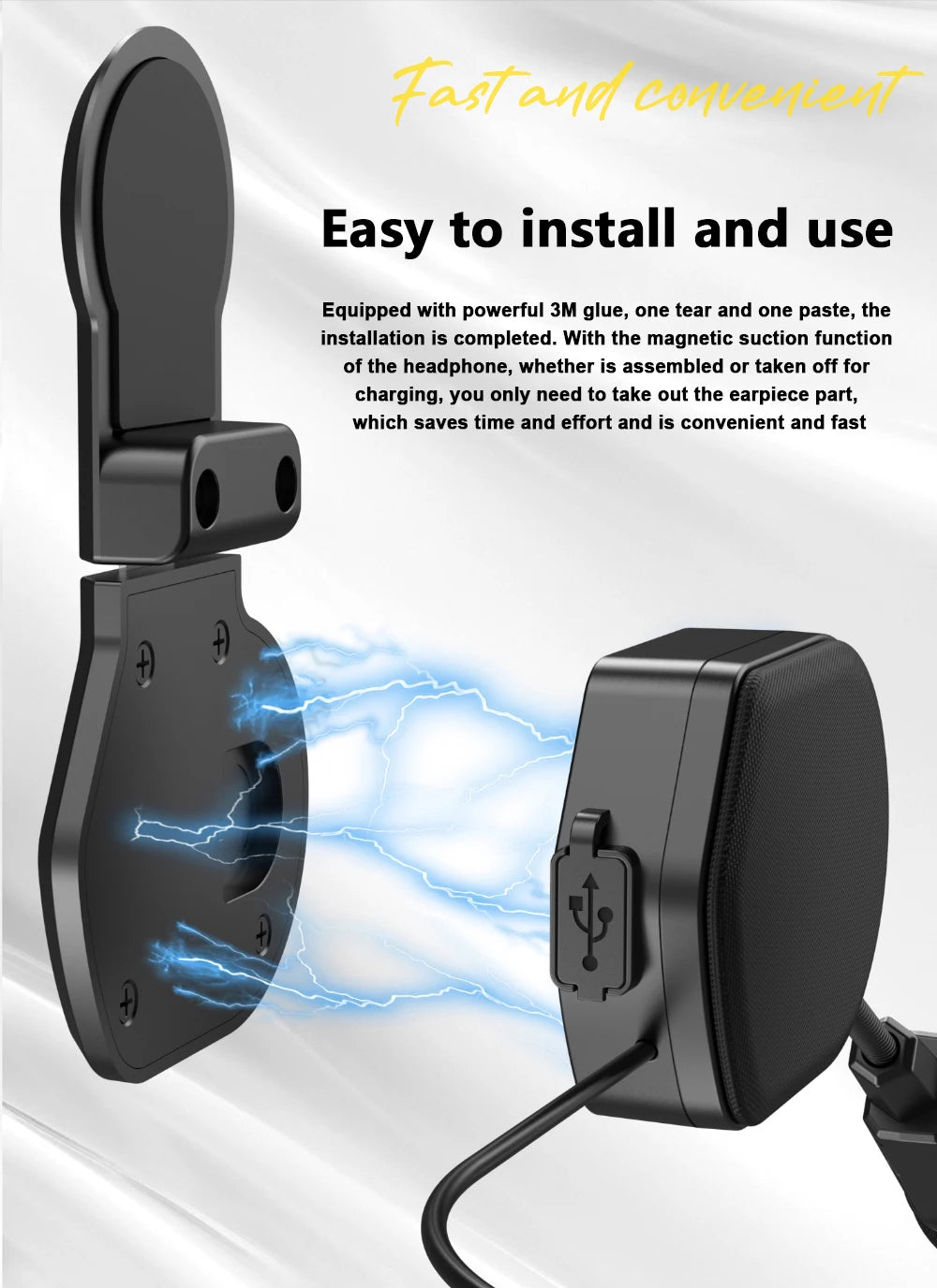 VELEV BT9 Helmet Bluetooth Headset – Waterproof, 23H Talk