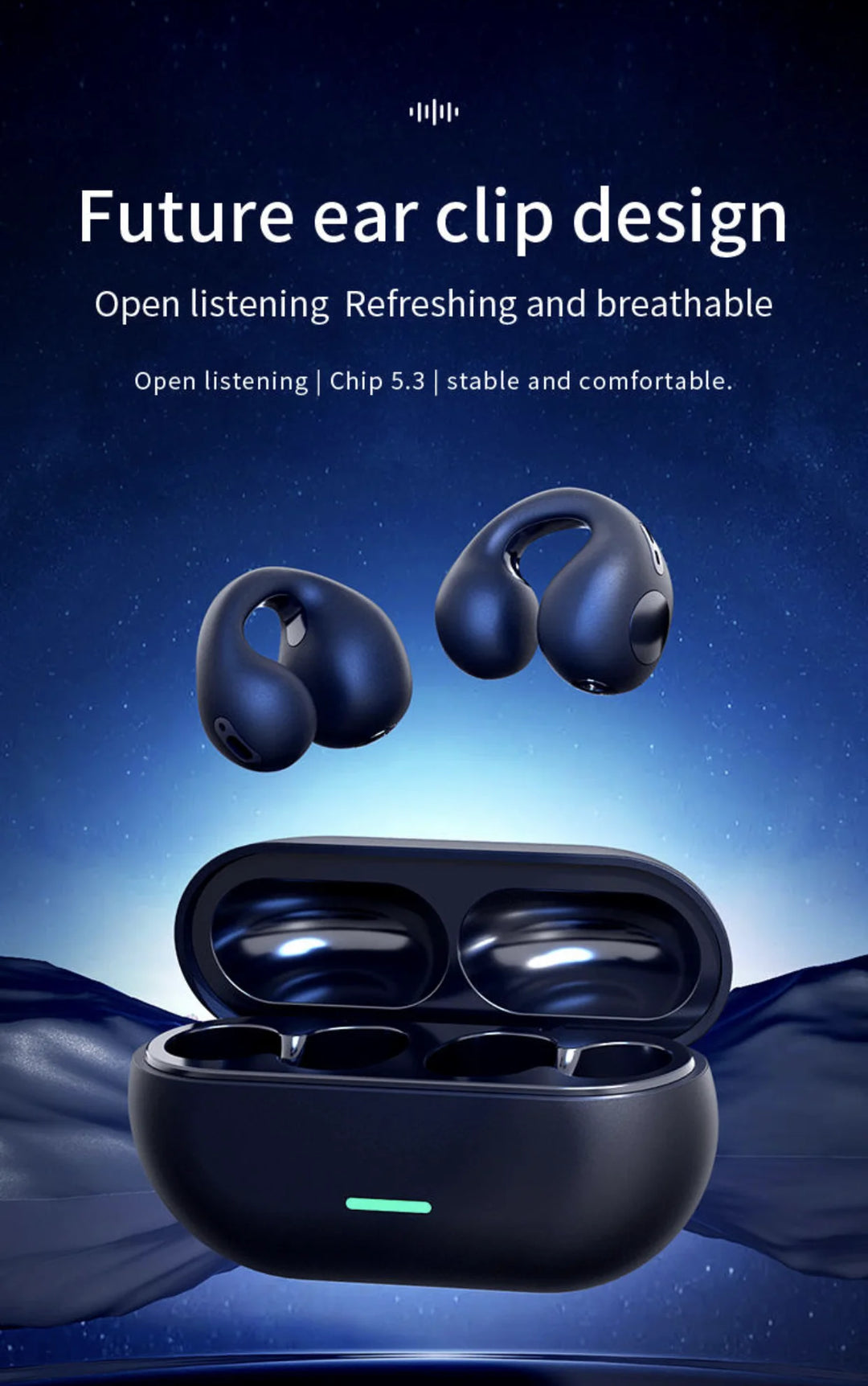 BUNKIMX A02 Wireless Ear Hook Earbuds — Bluetooth 5.1, Sport Fit