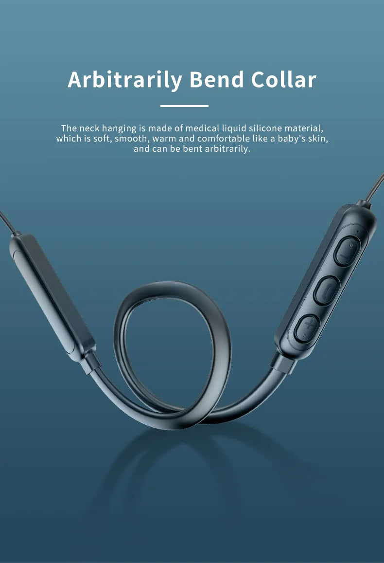 Neckband Bluetooth Earphones – 9D Audio, Noise Reduction, Sports