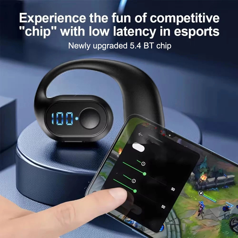 CUGUU Bluetooth 5.4 Ear Hook Headset – Single Ear, HiFi, Waterproof