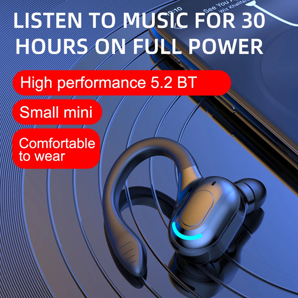 Virwir Bluetooth 5.2 Ear Hook Earbuds – ANC, HiFi Stereo, 60H