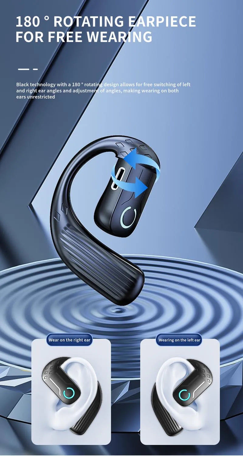 Ruiforlove Bluetooth 5.4 Ear Hook Headset – Noise Cancelling & HiFi