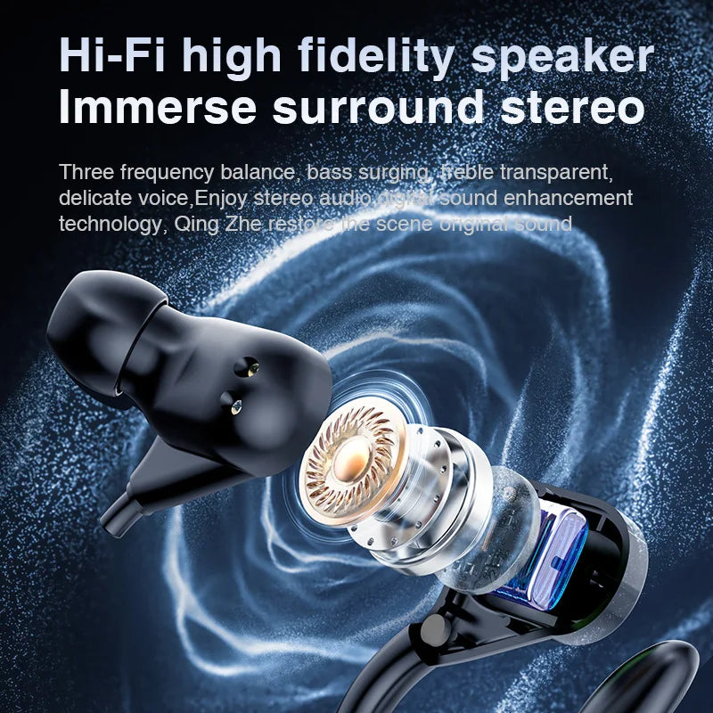 OLEVO Bluetooth 5.3 Ear Hook Earbuds – ANC, IPX6, HiFi Sound