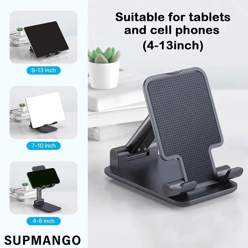 Adjustable Telescopic Phone & Tablet Stand – Foldable & Ergonomic Desk Holder