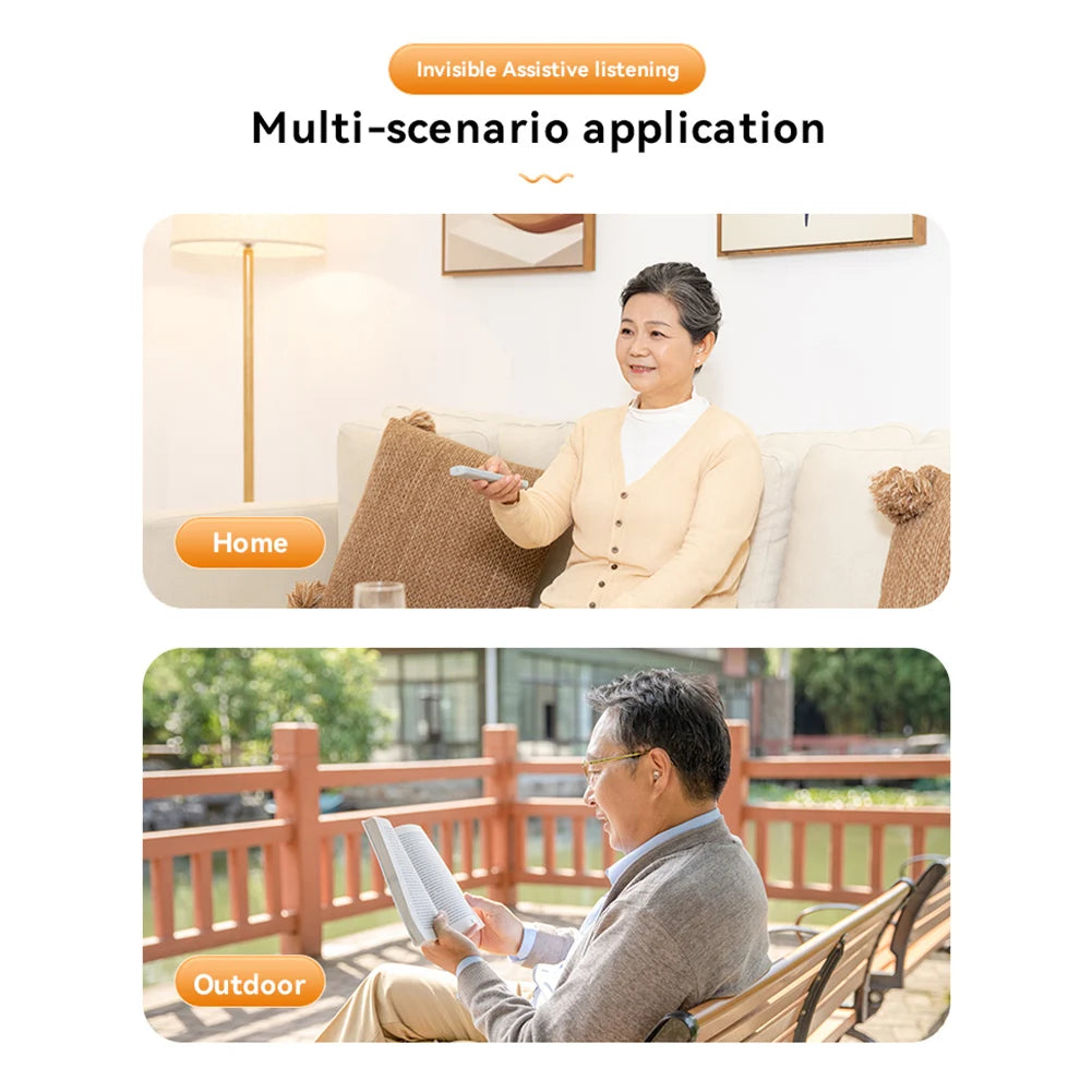 Bluetooth 5.3 Hearing Aids Earbuds – Mini In-Ear Amplifier for Seniors