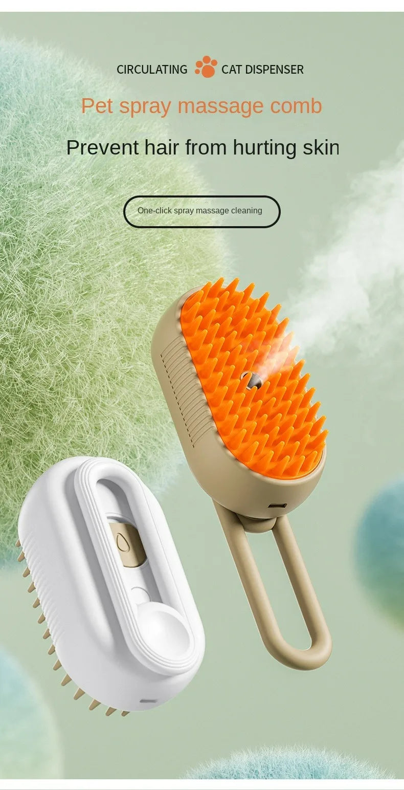 Electric Spray Massage Comb for Pets – Grooming & De-Shedding Tool