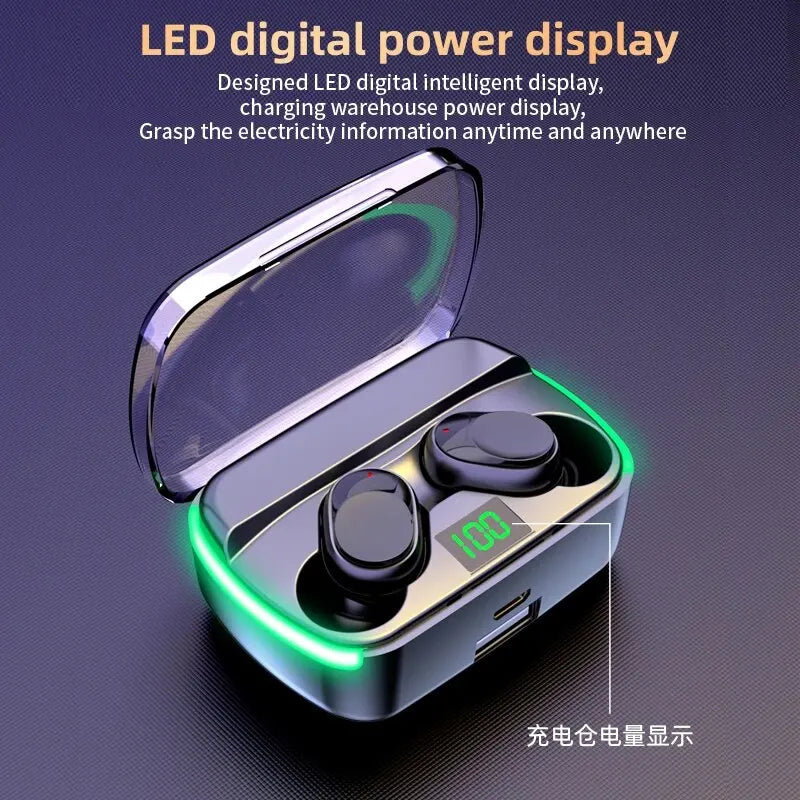 M60 Bluetooth 5.3 Earphones – TWS, Power Bank, LED Display