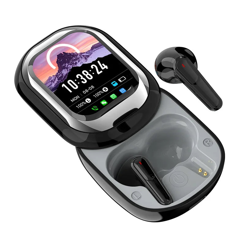 Smart Bluetooth Earphones – ANC, Touch Screen, Long Battery