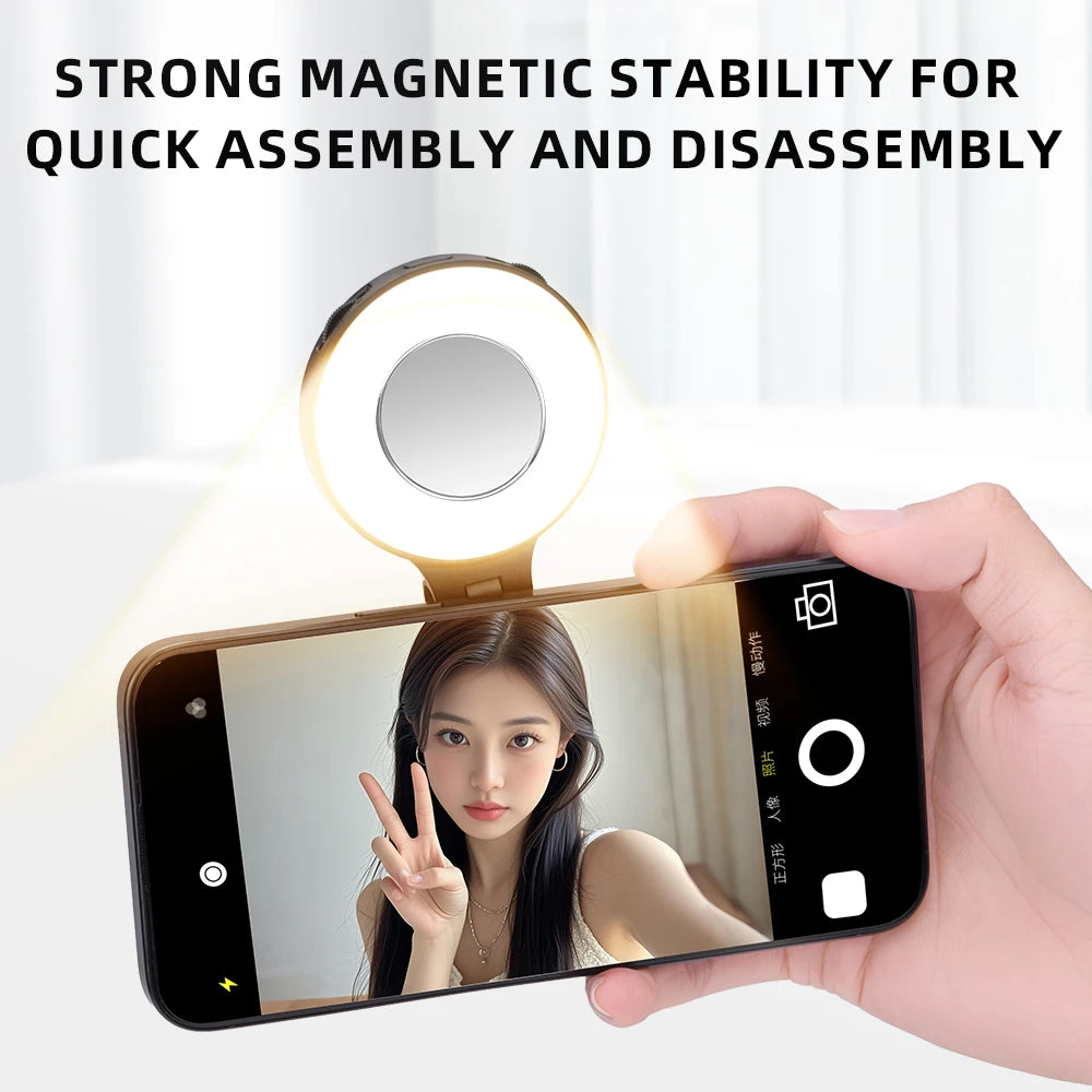 BRDRC Magsafe Magnetic Fill Light – Bi-Color LED Light & Phone Stand with Power Bank