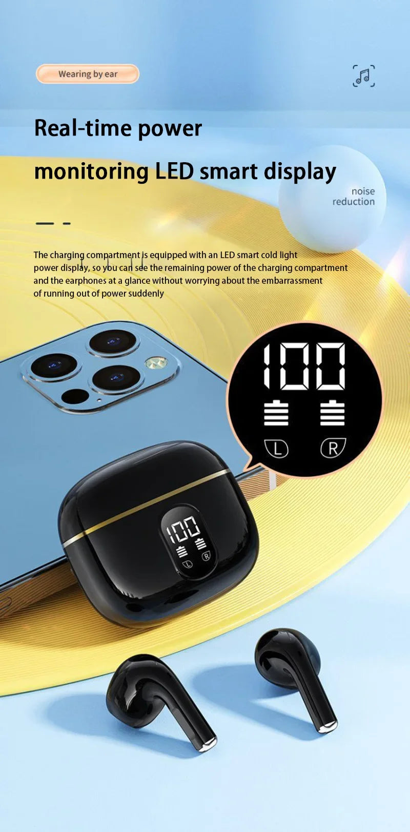 DIXSG TWS Bluetooth 5.2 Earphones – ANC, Touch Control, Low Latency