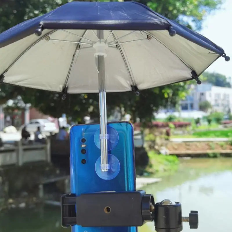 Mini Phone Umbrella Sunshade – Anti-Glare & Rain Shield with Suction Cup