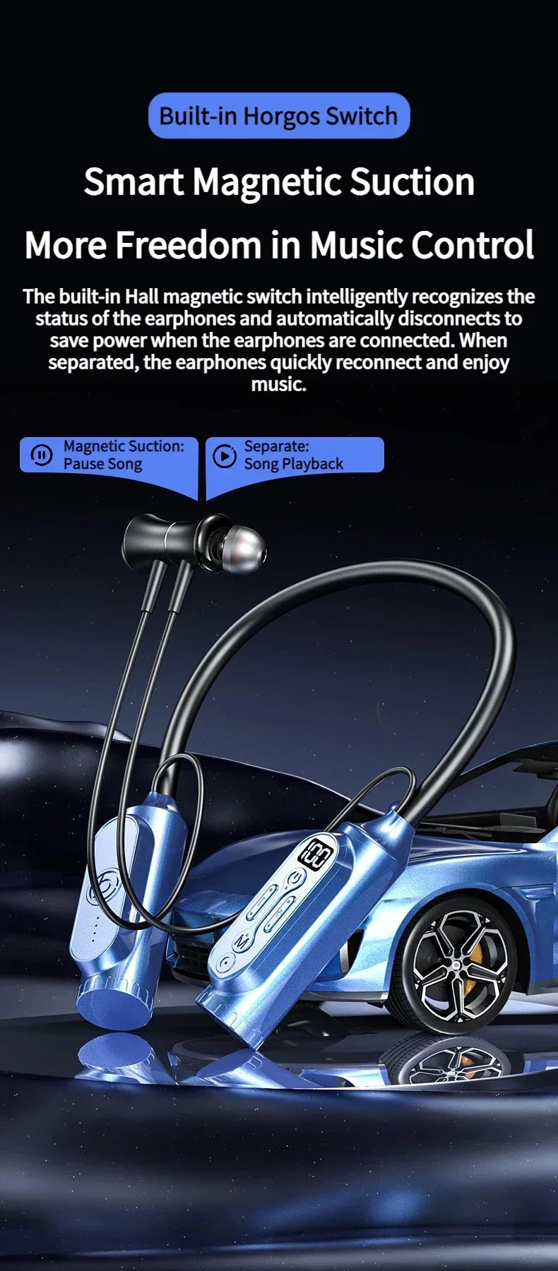 Luxuglow Bluetooth 6.0 Neckband – ANC, 12000mAh, IPX7