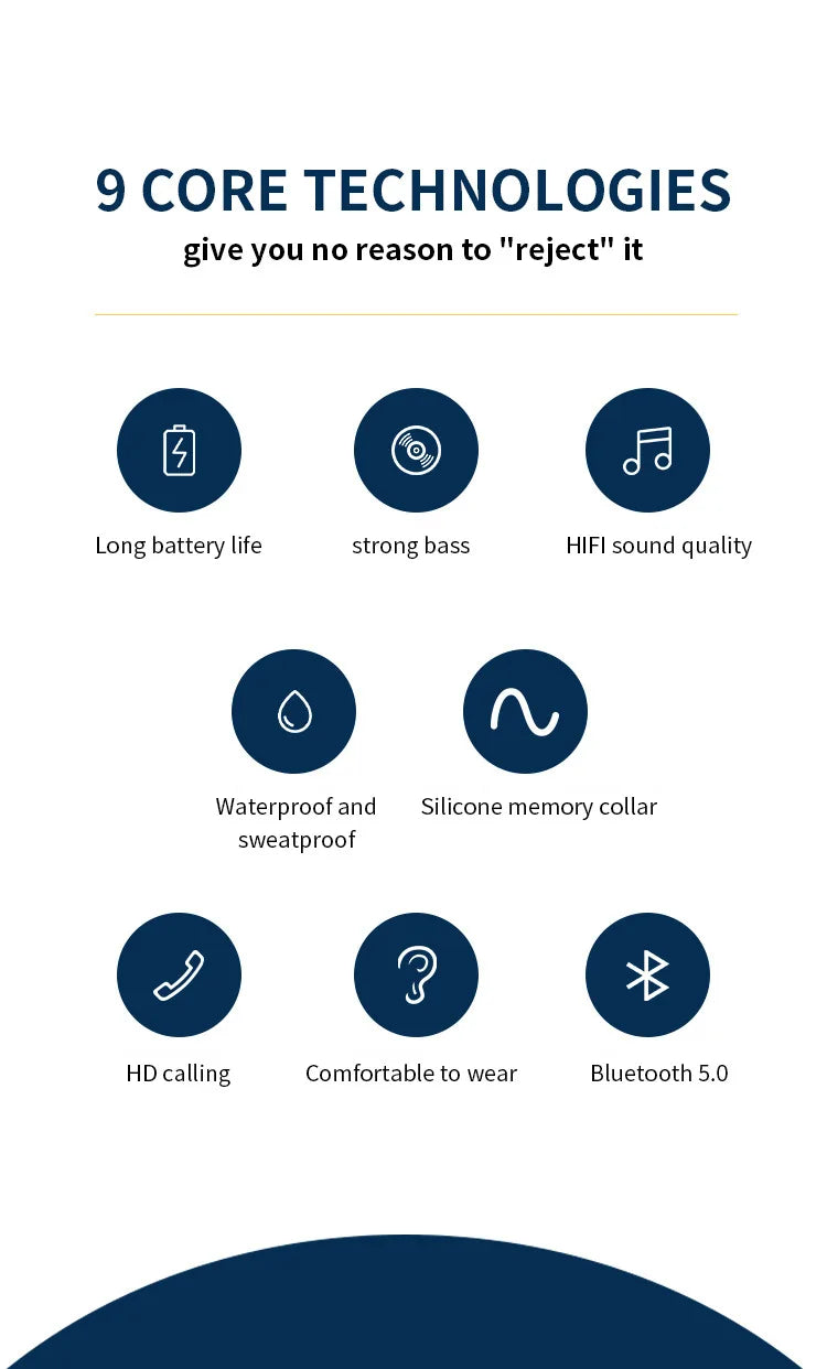 Fone Wireless Bluetooth Neckband Earphones with Mic – Magnetic Sport Headset for Gym & Travel