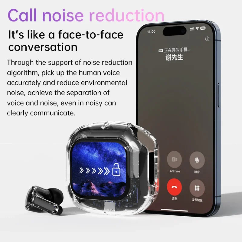 Beauddy TWS Bluetooth 5.4 Earbuds – ANC, Stereo Bass, LED