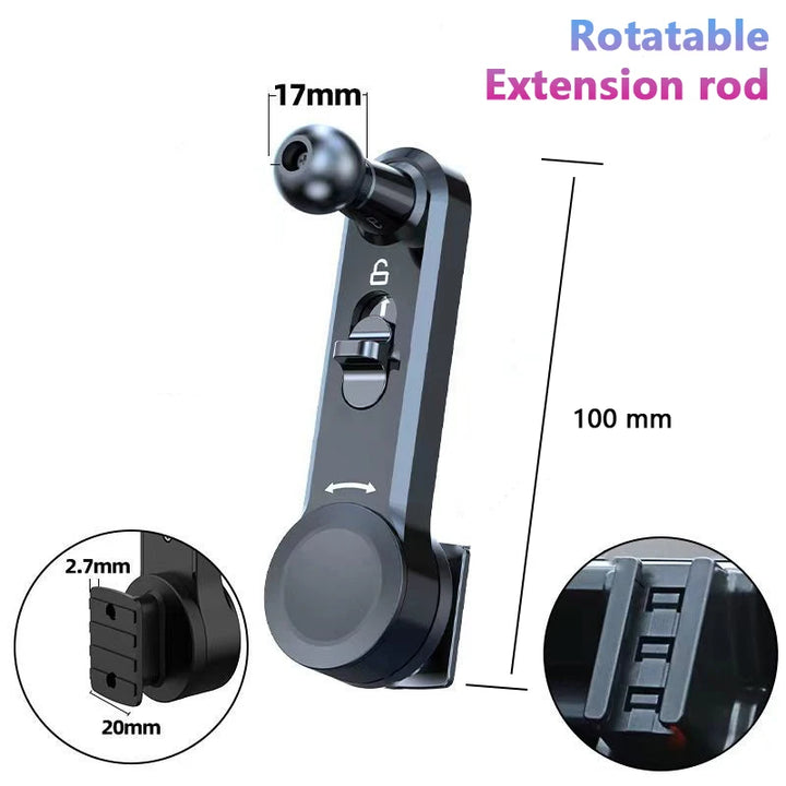 Car Phone Holder Extension Rod – Rotatable Air Vent & GPS Mount Arm