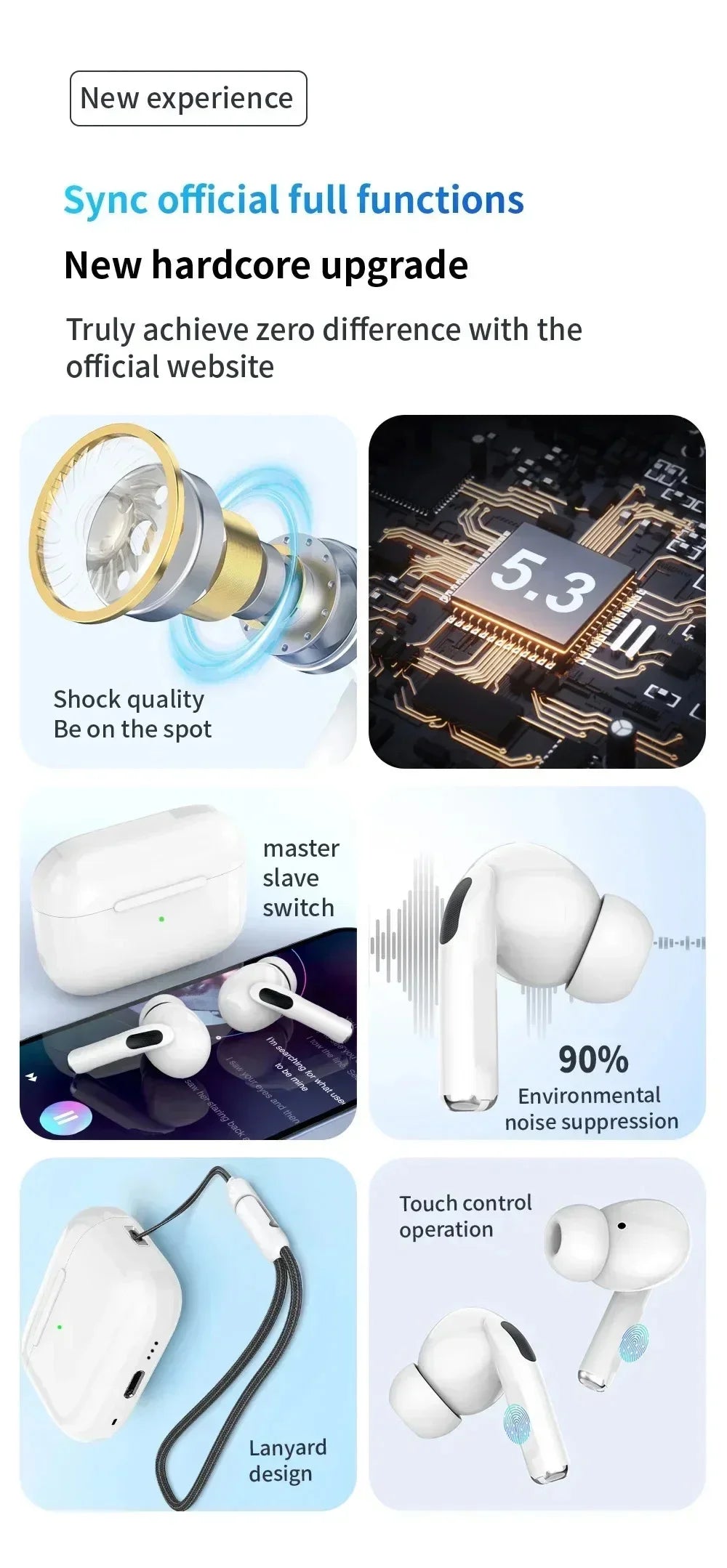 Ear Hook Bluetooth Headphones with Mic & ANC | HiFi Sound