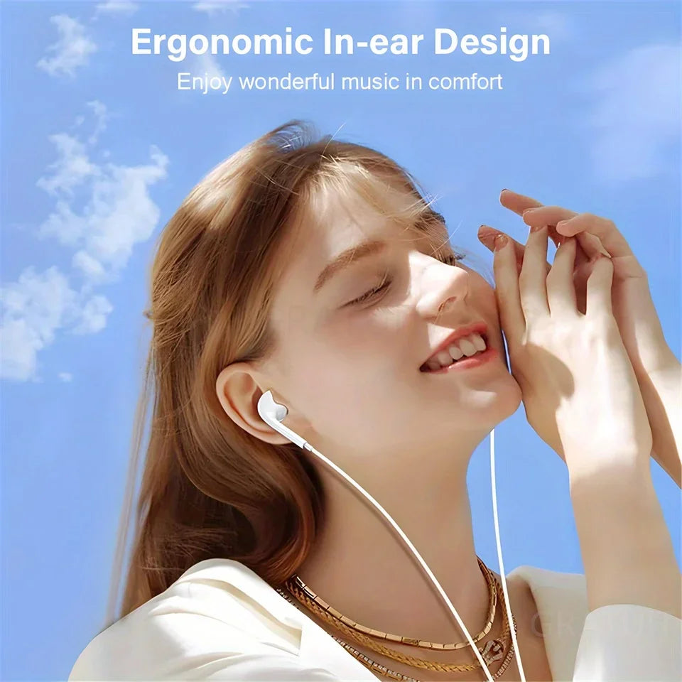 KADIXI Wired In-Ear Headphones with Mic & Volume Control – 3.5mm Earbuds for Phone, Laptop, Tablet
