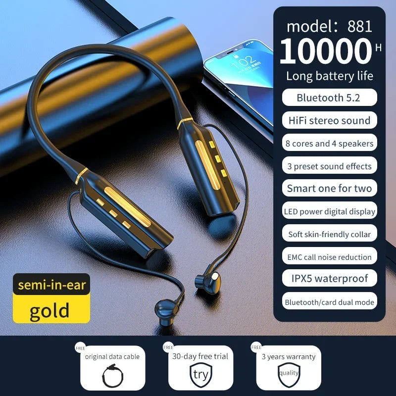 Luxuglow Wireless In-Ear – 10000mAh Noise Cancelling Bluetooth