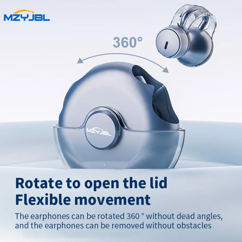iHseno I36 Open-Ear TWS Earphones – Bluetooth 5.3, Clip-On, Waterproof