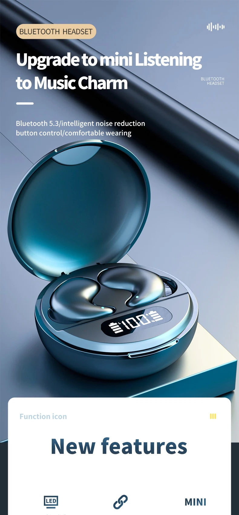 FANHANG TWS Bluetooth Earphones – ANC, Stereo, Sports