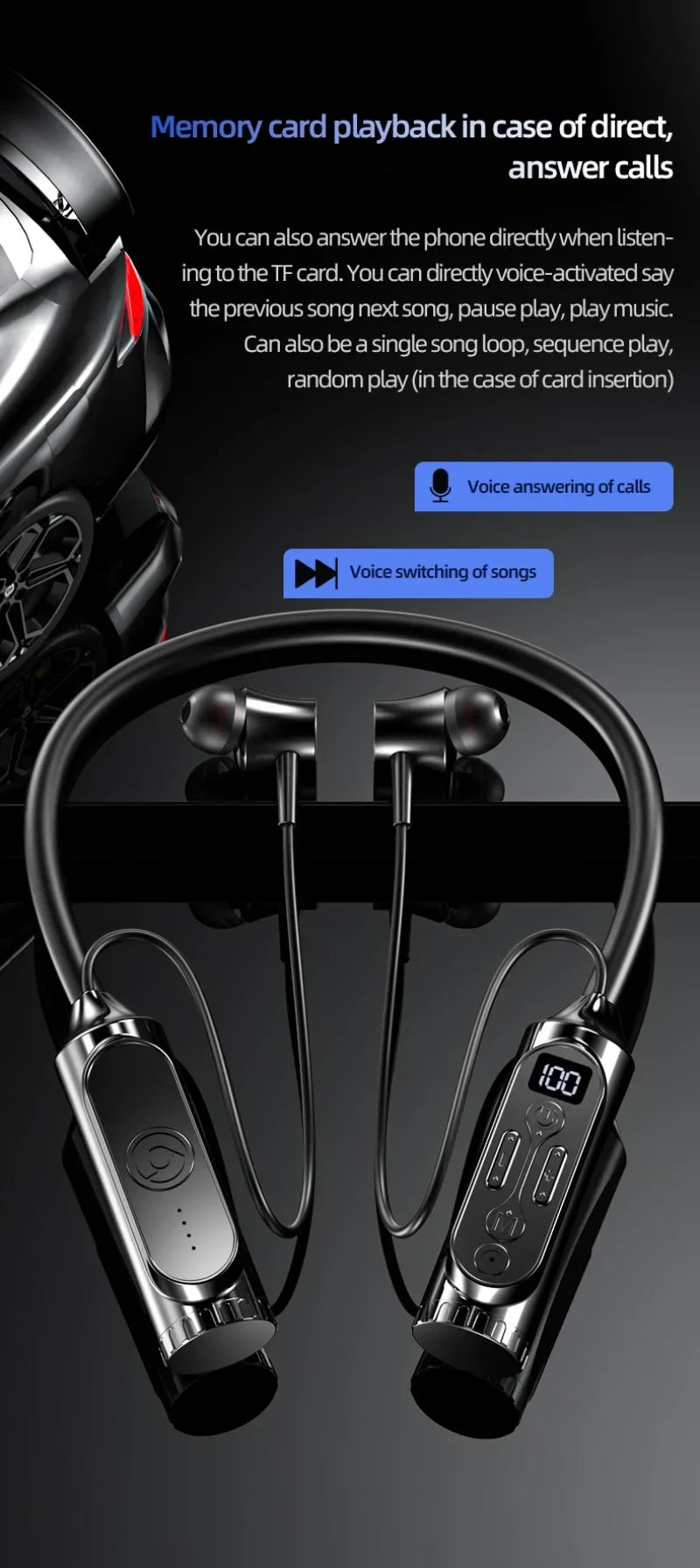 Luxuglow Bluetooth 5.3 Neckband – ANC, 12000mAh, IPX7