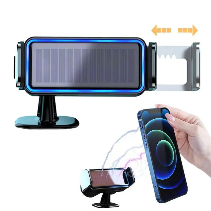 Solar Auto-Clamping Car Phone Mount – Smart Sensor, Silent Motor, No Charging Needed – car-accessory