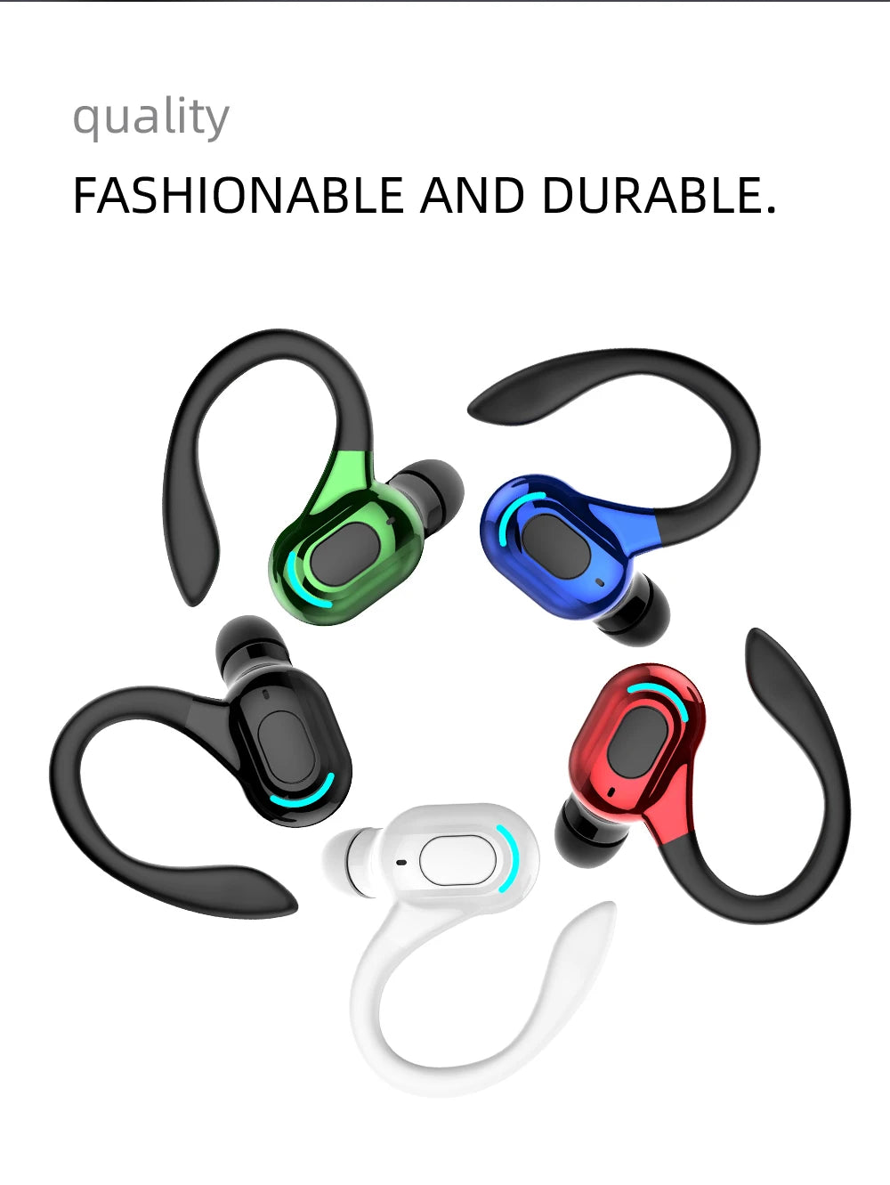DISOUR M-F8 Bluetooth 5.2 Ear-Hook Headset | ANC & 20H Playtime