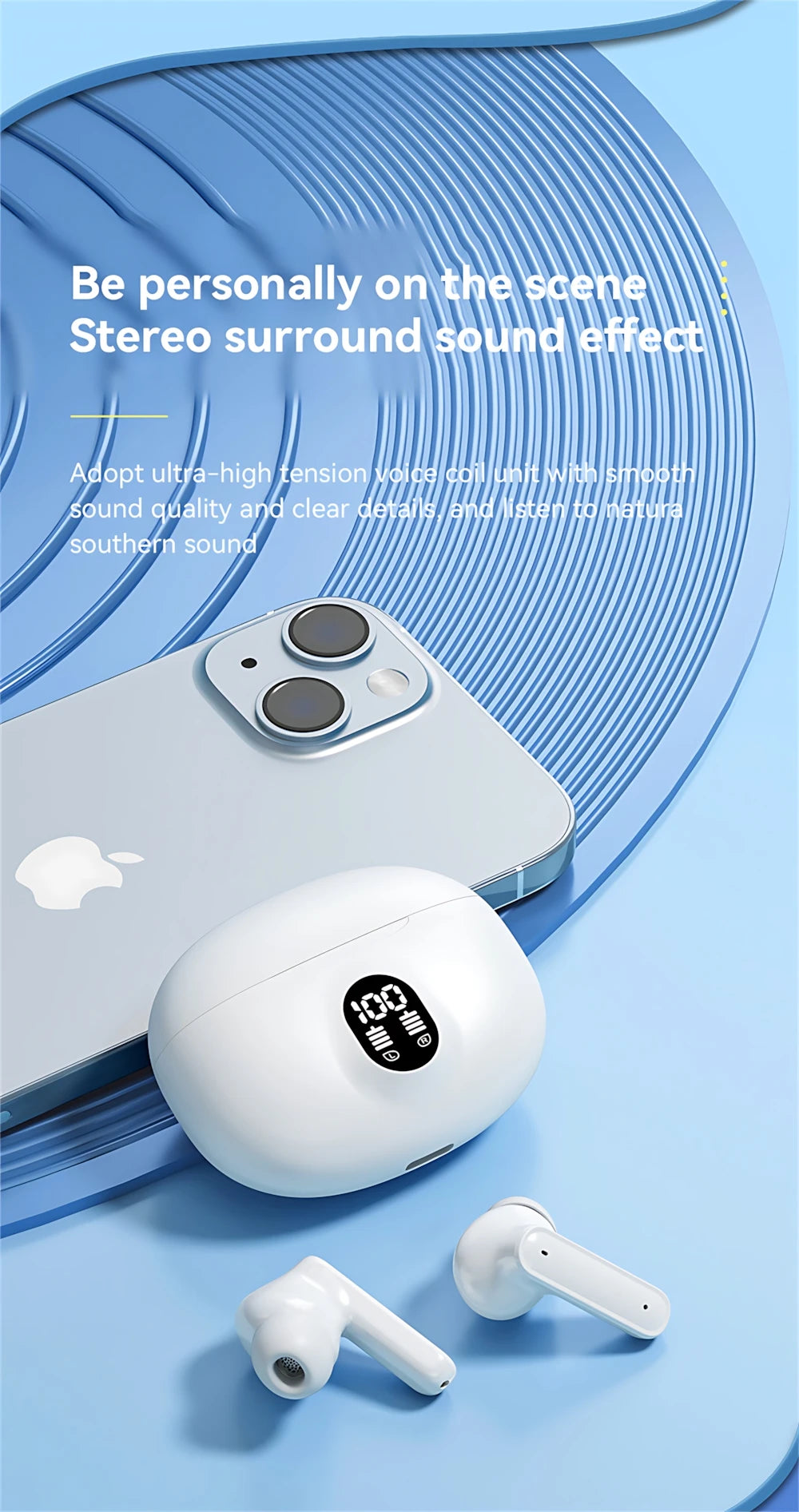 S510 Bluetooth 5.3 Earbuds – ANC, 32H Battery, Touch Control