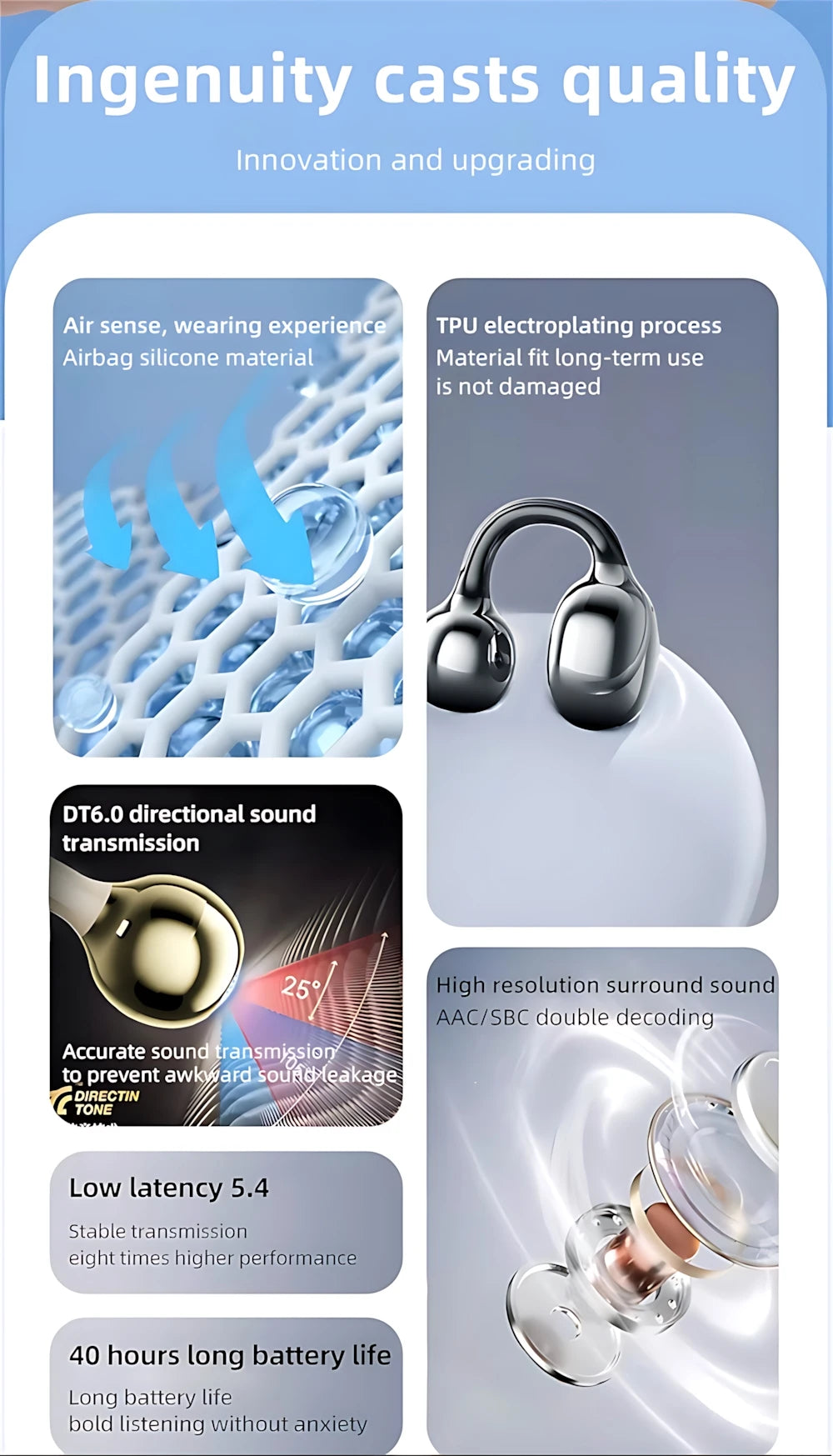 2025 Wireless Air Bone Conduction Earphones – HIFI, Waterproof – audio-accessory