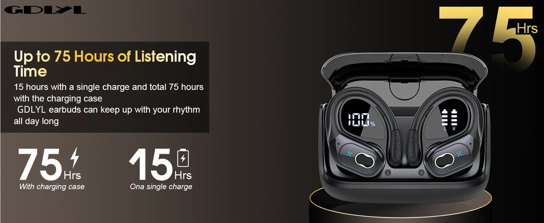 GDLYL HD65 Wireless Earbuds – ANC, 75H Playtime, IPX7