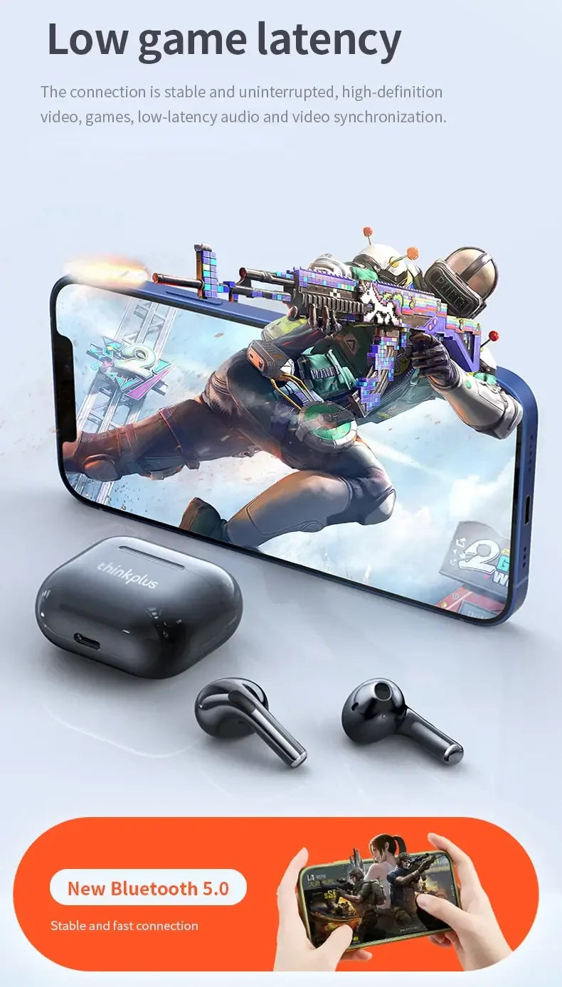 Lenovo LP40 Bluetooth 5.3 Earbuds – TWS Waterproof Earphones